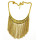 N-3957  Vintage Style Golden Silver Zamac Jewelry Carving Moon Shape Finge Necklace