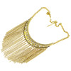 N-3957  Vintage Style Golden Silver Zamac Jewelry Carving Moon Shape Finge Necklace