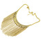 N-3957  Vintage Style Golden Silver Zamac Jewelry Carving Moon Shape Finge Necklace
