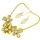 N-3956  Eur Style Vintage Golden Silver Big Hollow Out Crystal Leaf Flower Antique Necklace Earring Sets