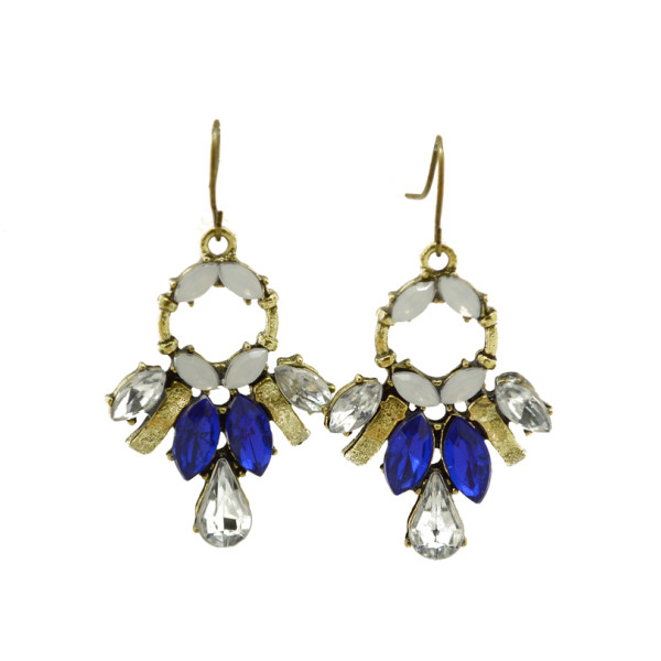 E-3176 European Style 3 colors Bronze Vintage  Alloy Gem Stone Crysatl Drop  Dangle Earrings for women 2014 jewellery