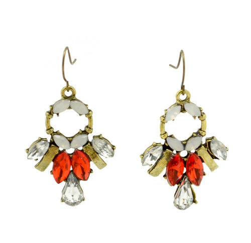E-3176 European Style 3 colors Bronze Vintage  Alloy Gem Stone Crysatl Drop  Dangle Earrings for women 2014 jewellery