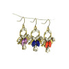 E-3176 European Style 3 colors Bronze Vintage  Alloy Gem Stone Crysatl Drop  Dangle Earrings for women 2014 jewellery