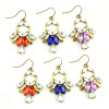 E-3176 European Style 3 colors Bronze Vintage  Alloy Gem Stone Crysatl Drop  Dangle Earrings for women 2014 jewellery