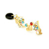 E-3165 Korea style gols plated alloy color left ction ear clip earrings
