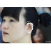 E-3174 Korea Style Silver Gold Plated Alloy Full Rhinestone Mustache Stud Ear Clip Earrings