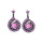E-3172 European Style Black Alloy Clear Rhinestone Resin Gem Flower Dangle Earrings