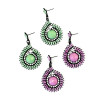 E-3172 European Style Black Alloy Clear Rhinestone Resin Gem Flower Dangle Earrings