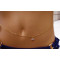 N-3948 Europea Style Gold Plated Clear Crystal Pendant  Bikini Body Chain Belly Chain Costume Jewelry
