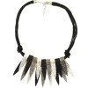 N-3973 European Style Multilayer Rope Chain Mix Color Metal Leaves Shape Tassels Choker Necklace All-Match