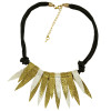 N-3973 European Style Multilayer Rope Chain Mix Color Metal Leaves Shape Tassels Choker Necklace All-Match