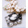 N-3966 European Style Gold Plated Thick Chain Vintage black women queen photo pendant white beads big rhinestone water Drop statement Necklace