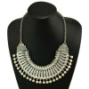 N-3974  New Vintage Style Silver Retro Golden Carving Round Charm Ball Zamac Choker Necklace
