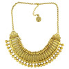 N-3974  New Vintage Style Silver Retro Golden Carving Round Charm Ball Zamac Choker Necklace