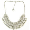 N-3974  New Vintage Style Silver Retro Golden Carving Round Charm Ball Zamac Choker Necklace