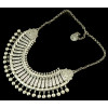 N-3974  New Vintage Style Silver Retro Golden Carving Round Charm Ball Zamac Choker Necklace