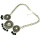 N-3971 New Vintage Style Silver Alloy Chain Carving Flower Round Crystal Beads Tassels Necklace