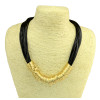 N-3976 European Style Multilayer Rope Chain Gold Plated semicircle Square Geometry Pendant Necklace