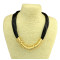 N-3976 European Style Multilayer Rope Chain Gold Plated semicircle Square Geometry Pendant Necklace