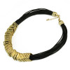 N-3976 European Style Multilayer Rope Chain Gold Plated semicircle Square Geometry Pendant Necklace