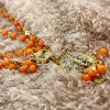 F-0170  European Style Gold Plated Chain Red White Orange Beads Rhinestone Carving Drop Head Band Hair accessories