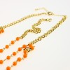 F-0170  European Style Gold Plated Chain Red White Orange Beads Rhinestone Carving Drop Head Band Hair accessories