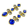 E-3196 Korea Style Vintage Gold Plated Royalblue Crystal Cute dangle Earrings