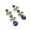 E-3196 Korea Style Vintage Gold Plated Royalblue Crystal Cute dangle Earrings