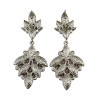 E-3203 Korea Style Gun Black Alloy Pink/Turquoise Rhinestone Crystal Leaves brincos compridos