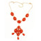 S-0098 European Style Exaggerated Red Beads Gem Stone Long Pendant Statement Necklace Earring Wedding Jewelry Set