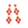 S-0098 European Style Exaggerated Red Beads Gem Stone Long Pendant Statement Necklace Earring Wedding Jewelry Set