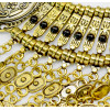 N-3987  2014 Bohemia Vintage Style Golden Silver Zamac Jewelry Handcraft Resin Gem Carving Metal Coin Fringe Statement Necklace