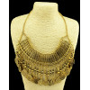 N-3984 2014 Bohemia Vintage Style Golden Silver Zamac Jewelry Handcraft Carving Metal Coin Fringe Statement Necklace