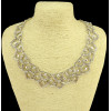 N-3990 Fashion retro golden silver plated paralleling carving hollowing flower choker chunky chain necklace