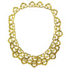 N-3990 Fashion retro golden silver plated paralleling carving hollowing flower choker chunky chain necklace