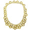 N-3990 Fashion retro golden silver plated paralleling carving hollowing flower choker chunky chain necklace