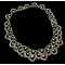 N-3990 Fashion retro golden silver plated paralleling carving hollowing flower choker chunky chain necklace