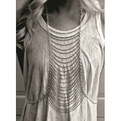 N-3994 Europea style silver/gold  link chain long chain body jewelry for women