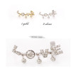 E-3204 Korean style silver plated rhinestone carving LOVE letter left ear cuff on earrings clip accessories