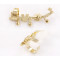 E-3204 Korean style silver plated rhinestone carving LOVE letter left ear cuff on earrings clip accessories