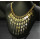 N-3997 Famous brand name gold flat chain necklace geometry, gradient hexagon shiny screw long pendant fringe necklace