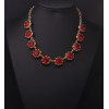 N-4000  European golden link chain red/blue/ Champagne round rhinestone flower crystal choker  necklace for women accessories