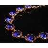 N-4000  European golden link chain red/blue/ Champagne round rhinestone flower crystal choker  necklace for women accessories