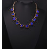 N-4000  European golden link chain red/blue/ Champagne round rhinestone flower crystal choker  necklace for women accessories
