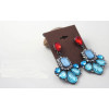 E-3206 European style Gun Black Alloy Fan Shape Rhinestone Crystal Drop Dangle Earring