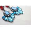 E-3206 European style Gun Black Alloy Fan Shape Rhinestone Crystal Drop Dangle Earring