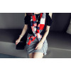 N-5009  Korea style silver plated exaggerated papillate full rhinestone stars round pendant clavicle necklace