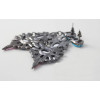 E-3213 Fashion European Style Gun Black Alloy Crystal Rhinestone Flower Shourouk Earring