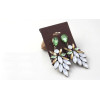 E-3214  E-3214Fashion European Style Bronze Alloy Crystal Rhinestone Flower Leaves Shourouk Earring