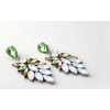 E-3214  E-3214Fashion European Style Bronze Alloy Crystal Rhinestone Flower Leaves Shourouk Earring
